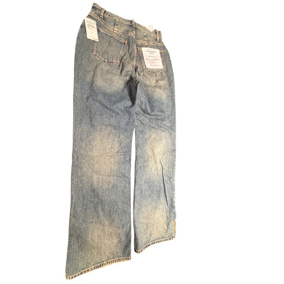 Good American The Khloe Jean Super High Rise Straight Patchwork Blue Size 6/28 - Picture 4 of 10